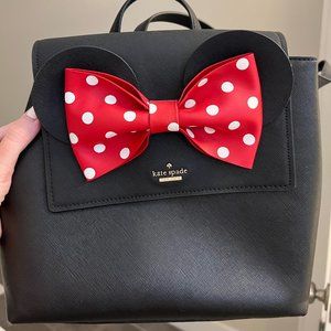 Kate Spade Black Backpack with Red Bow